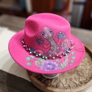 Hand Burned And Colored Fedora